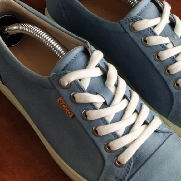 Ecco Sneakers Womens SZ EU 37 US 6 Blue Soft 7 Comfort Walking Casual Low Shoes - Picture 5 of 14